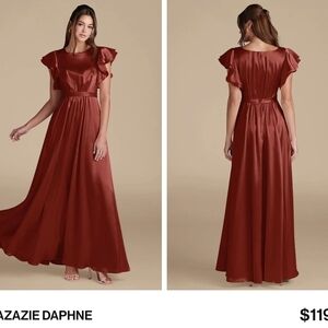 Azazie Daphne Elegant Rust Maxi Dress